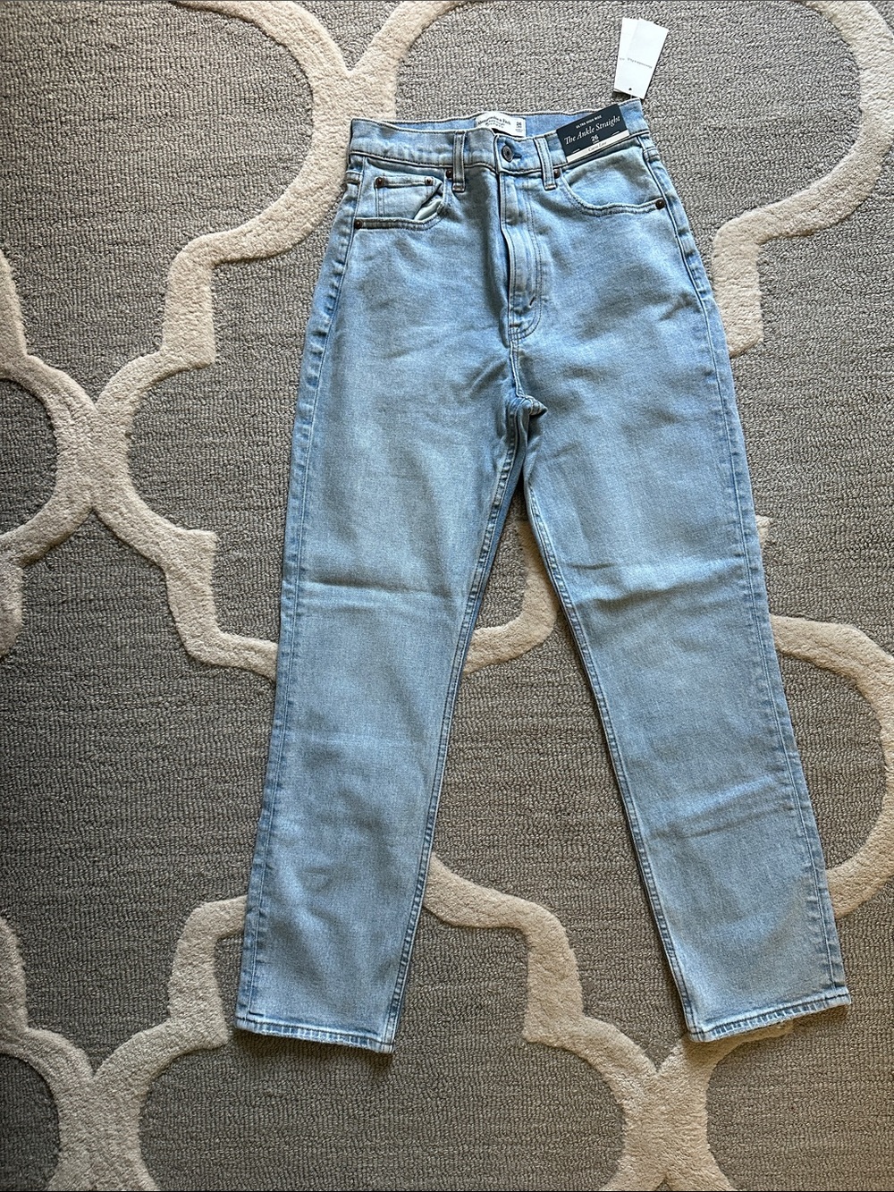 Abercrombie & Fitch Light Blue Straight Leg Jeans CURVE LOVE